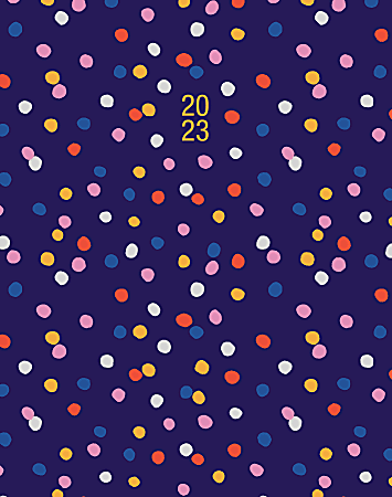 Willow Creek Press Monthly Booklet Planner, 8-1/2" x 11", Navy Polka Dot, January To December 2023