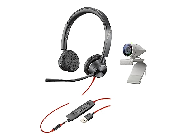 Poly Studio P5 - Web camera - color - 720p, 1080p - audio - USB 2.0 - with Poly Blackwire 3325 Headset