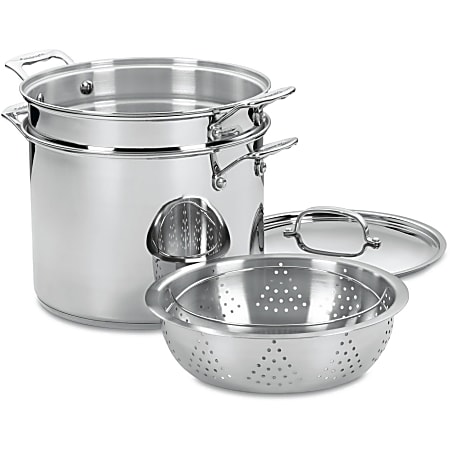 Cuisinart 77412 Stockpot - 12 quart Stockpot, Pasta Insert, Steamer Basket - Stainless Steel - Dishwasher Safe - Oven Safe