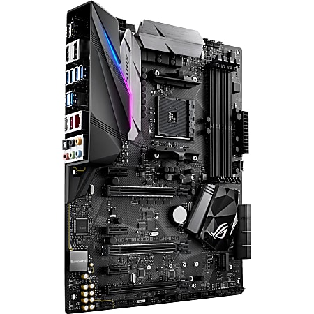 Asus ROG Strix X370-F GAMING Desktop Motherboard - AMD Chipset - Socket AM4 - ATX - A-Series Processor Supported - 64 GB DDR4 SDRAM Maximum RAM - UDIMM, DIMM - 4 x Memory Slots - Gigabit Ethernet - HDMI - DisplayPort - 8 x SATA Interfaces