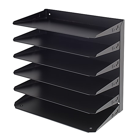 Office Depot® Brand Horizontal Legal-Size 6-Tier Desk Organizer, 14 3/4"H x 15"W x 8 3/4"D, Black