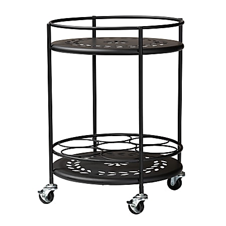 Baxton Studio Dallan 2-Tier Kitchen Cart, 18-5/8”H x