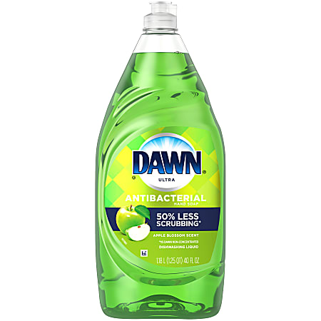 Dawn® Ultra Antibacterial Hand Soap Dishwashing Liquid Dishwashing Soap, Apple Blossom Scent, 40 Oz Bottle
