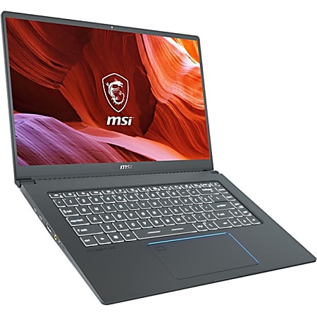 MSI Prestige 15 A10SC-011 15.6" Gaming Notebook - Intel Core i7-10710U Hexa-core1.10 GHz - 16 GB RAM - 512 GB SSD - Gray with Blue Diamond Cut - Windows 10 Pro - NVIDIA GeForce GTX 1650 Max-Q with 4 GB - 16 Hour Battery