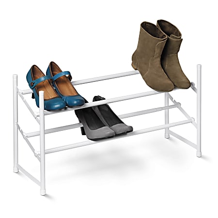 Honey can do SHO 01167 2 Tier Expandable Stackable Shoe Rack White