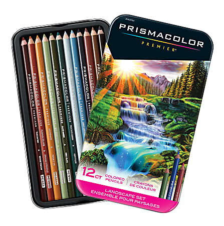 Prismacolor Premier Colored Pencil Set, 0.7 mm, Soft Core, Landscape, Set Of 12 Pencils