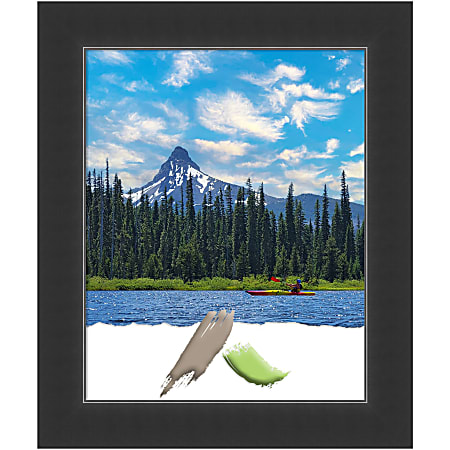 Amanti Art Wood Picture Frame, 21" x 25", Matted For 16" x 20", Corvino Black