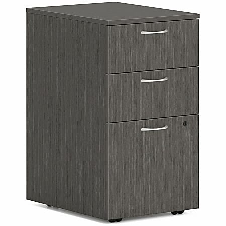 HON Mod HLPLPMBBF Pedestal, 28"H x 15"W x 20"D, 3 x Box, File Drawer(s), Slate Teak
