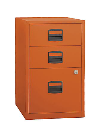 Bisley 14-13/16"D Vertical 3-Drawer Under-Desk File Cabinet, Orange