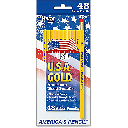 The Write Dudes USA® Pencils, Presharpened, HB Lead, Pack of 48