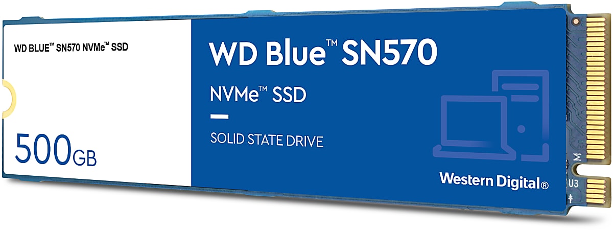WD BLUE SN570 NVMe Internal SSD 500GB Blue Office Depot