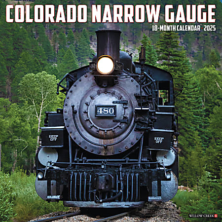 2025 Willow Creek Press Wall Calendar, 12” x 12”, Colorado Narrow Gauge Railroads, January 2025 To December 2025, 42533