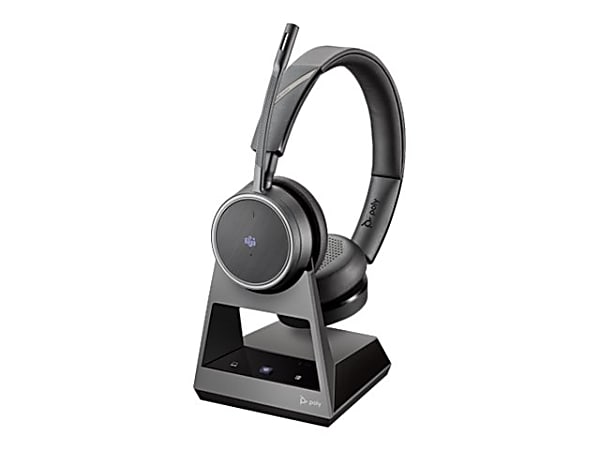 Poly Voyager 4220 Office - For Microsoft Teams - 2-way base Office Series - headset - on-ear - Bluetooth - wireless - USB-C - Certified for Microsoft Teams