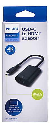 Philips USB-C-To-HDMI Adapter, Black, SWU7114A/27