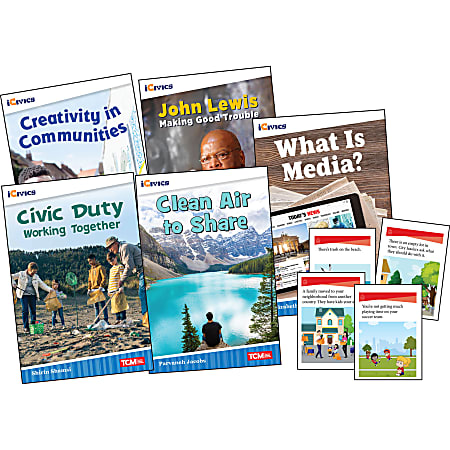 Teacher Created Materials iCivics: Community & Social Awareness 5-Book Set & Game Cards, Grade 3