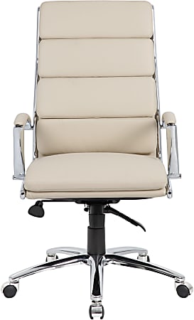 Boss CaressoftPlus Chrome Finish Executive Chair - Beige