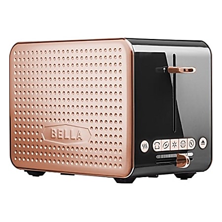 Bella Dots Collection 2.0 2 Slice Toaster Black and Copper