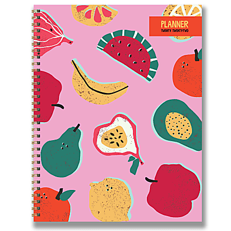 TF Publishing Large Weekly/Monthly Planner, 9" x 11", Eat Fruits, January To December 2022