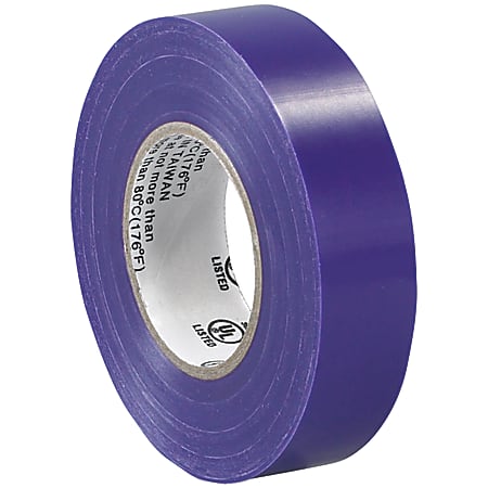 Tape Logic® 6180 Electrical Tape, 1.25" Core, 0.75" x 60', Purple, Case Of 200