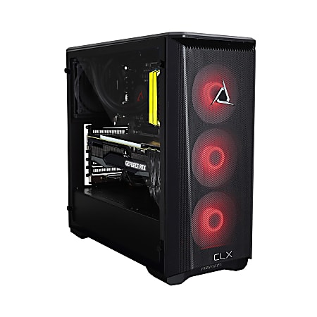 CLX SET TGMSETRTH0C23BR Liquid-Cooled Gaming Desktop PC, AMD Ryzen 9, 32GB Memory, 4TB Hard Drive/960GB Solid State Drive, Windows® 10 Home