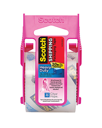 Scotch® Heavy-Duty Shipping Packing Tape With Dispenser, Clear, 1-7/8" x 22.2 Yd.