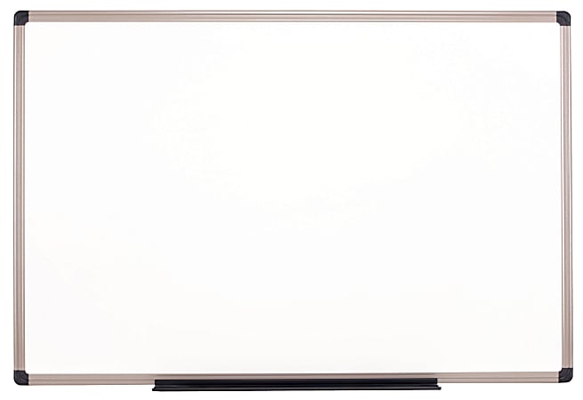 Realspace™ Porcelain Magnetic Dry-Erase Whiteboard, 24" x 36", Aluminum Frame With Titanium Color Finish