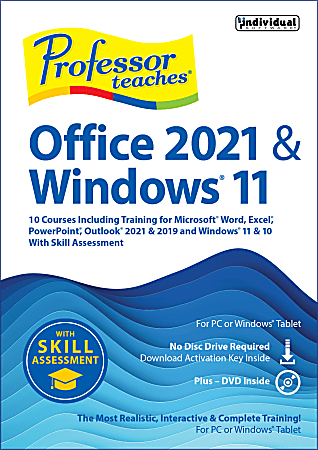 Individual Software Professor Teaches Office, 2021, For 1 Device, Windows 11, Download