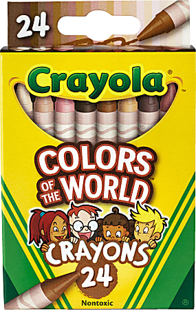 Colors of the World Crayons, Assorted, 24/Pack Colors of the World Crayons, Assorted, 24/Pack