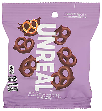 Unreal Dark Chocolate Pretzels, 1.5 Oz, Total Qty 9