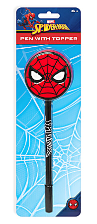 Innovative Designs 2D Licensed Topper Ballpoint Pen, Medium Point, 0.7 mm, Black/Blue, Spiderman