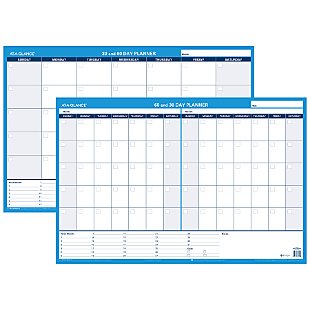 AT-A-GLANCE® 30% Recycled Undated Erasable/Reversible Wall Planner, 30/60 Day, 36" x 24", PM23328