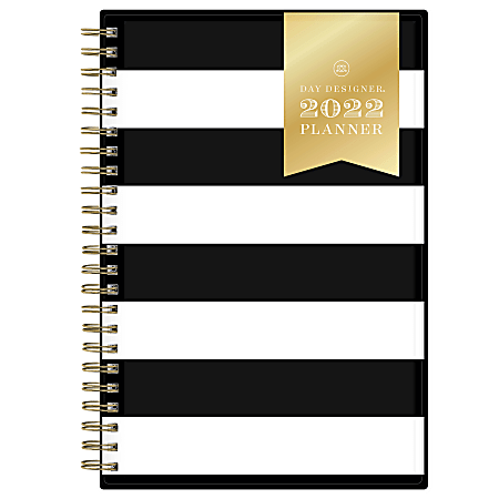 Day Designer RY22 Weekly/Monthly Planner, 5" x 8", Rugby Stripe, January To December 2022, 132440