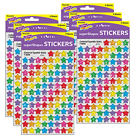 TREND superShapes Sticker Pack Gold Sparkle Stars Pack Of 400 - Office Depot