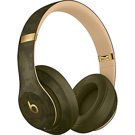 Beats by Dr. Dre Studio3 Wireless Headphones - Beats Camo Collection - Forest Green - Stereo - Mini-phone (3.5mm) - Wired/Wireless - Bluetooth - Over-the-head - Binaural - Circumaural - Noise Canceling - Forest Green