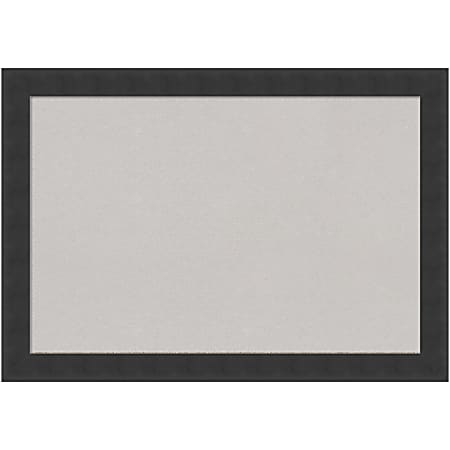 Amanti Art Rectangular Non-Magnetic Cork Bulletin Board, Gray, 20” x 14”, Mezzanotte Black Wood Frame