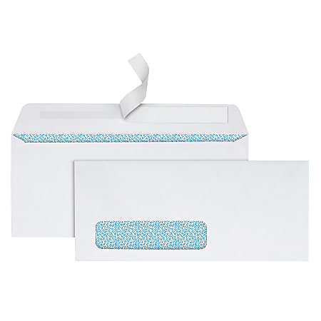 Office Depot® Brand #10 Security Envelopes, Left Window, 4-1/8" x 9-1/2", Clean Seal, White, Box Of 250