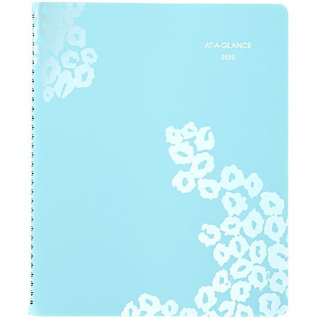 AT A GLANCE® Wild Washes Weekly/Monthly Planner, 8-1/2" x 11", Teal, January To December 2022, 523-905