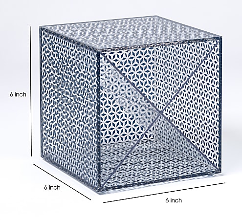 Realspace Zora Acrylic Desktop Organizer Cube 6 H x 6 W x 6 D ClearBlue ...