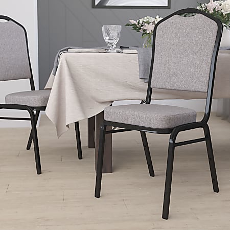 Flash Furniture HERCULES Series Crown Back Stacking Banquet Chair, Gray/Black