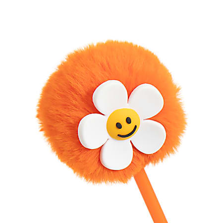 U Brands Flower Pom Pom Ballpoint Pen Medium Point 0.7 mm Orange Barrel ...