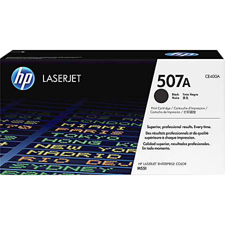 HP 507A Black Toner Cartridge, CE400A