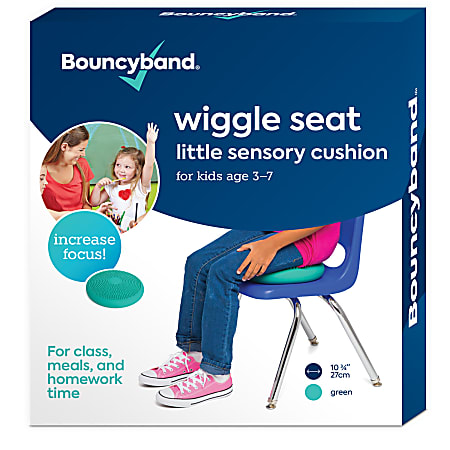 Bouncyband Little Wiggle Seat Sensory Cushion, PVC, 2-5/16”H x 10-5/8”W x 10-5/8”D, Mint