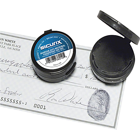 SICURIX Adhesive Fingerprint Ink Pads - 12 / Carton - 0.5 SICURIX Adhesive Fingerprint Ink Pads - 12 / Carton - 0.5