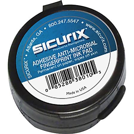 SICURIX Adhesive Fingerprint Ink Pads 12 Carton 0.5 Height x 1.5