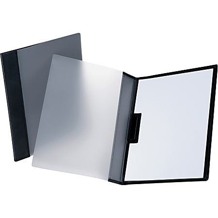 Oxford® Executive Clear-Front Report Cover, 8 1/2" x 11", Black