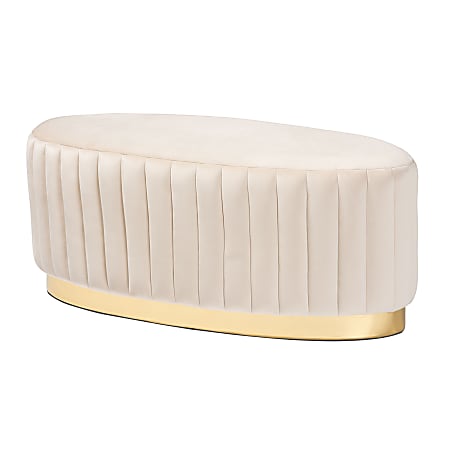 Baxton Studio Kirana Ottoman, Beige