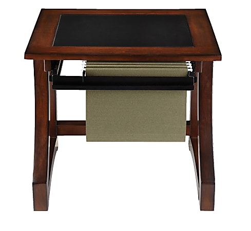 Realspace® Coastal Ridge Open 19-5/8"D Vertical File Cabinet, Mahogany/Black Glass