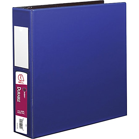 Avery Ring Binder - 2" Binder Capacity - Letter - 8 1/2" x 11" Sheet Size - Ring Fastener(s) - 2 Internal Pocket(s) - Vinyl - Blue - Recycled - Durable, Exposed Rivet
