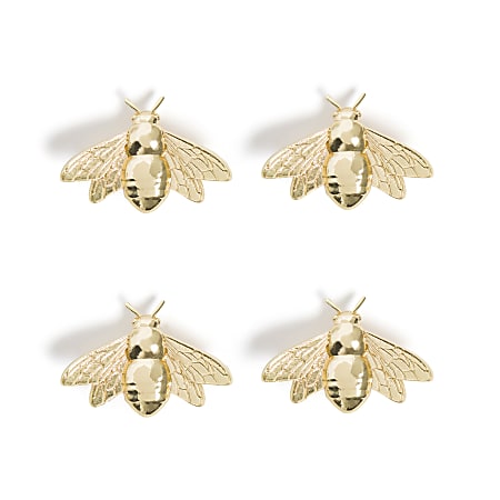 U Brands® Bee Locker Magnets, 1-7/16”H x 7/16”W x 15/16”D, Gold, Set Of 4 Magnets