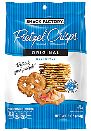 Pretzel Crisps Original Snacks, 3-Oz Bag